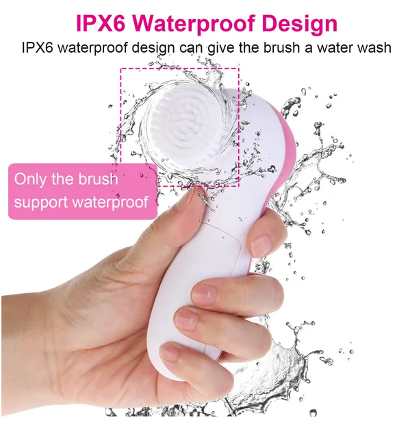 Facial Cleansing Brush Waterproof Face Spin Cleaning Brush With 5 Brus - image 2