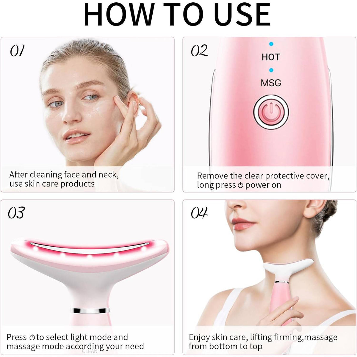 Skin Care Neck Face Massage Tool With Thermals, 3-in-1 Facial Massager - image 7