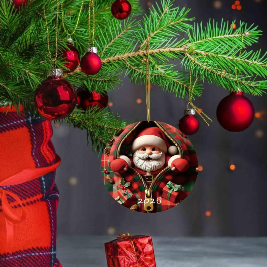 Stained-Glass Style Santa Acrylic Christmas Ornament - image 2