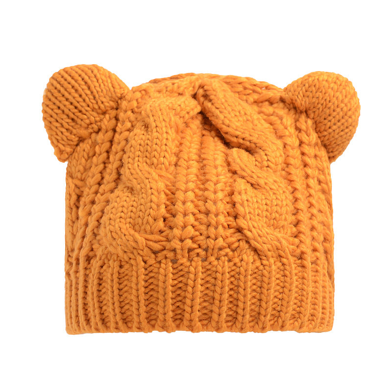 Hand Made 3D Cute Knitted Cat Ear Beanie For Winter - image 6