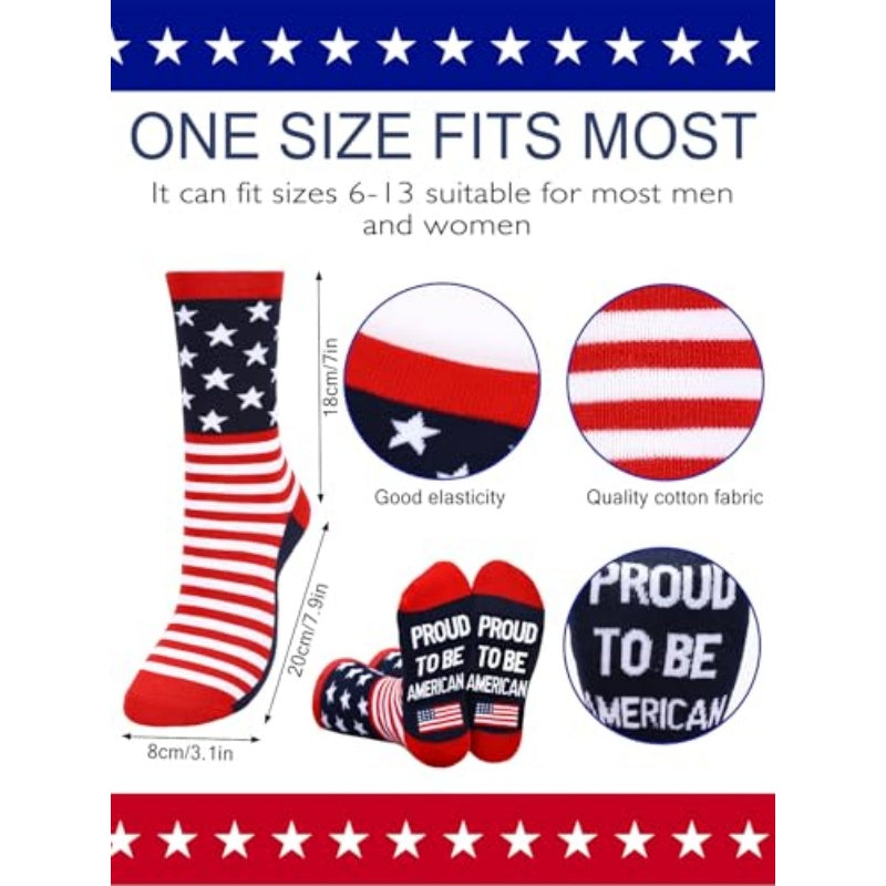 2 Pairs American USA Flag Socks Proud To Be An American Socks Funny Cr - image 7