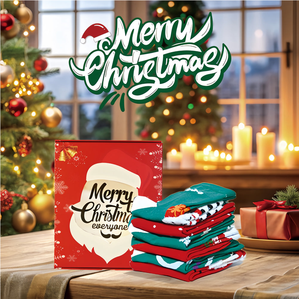 6 Pairs Christmas Socks Gift Box with Greeting Cards - image 5
