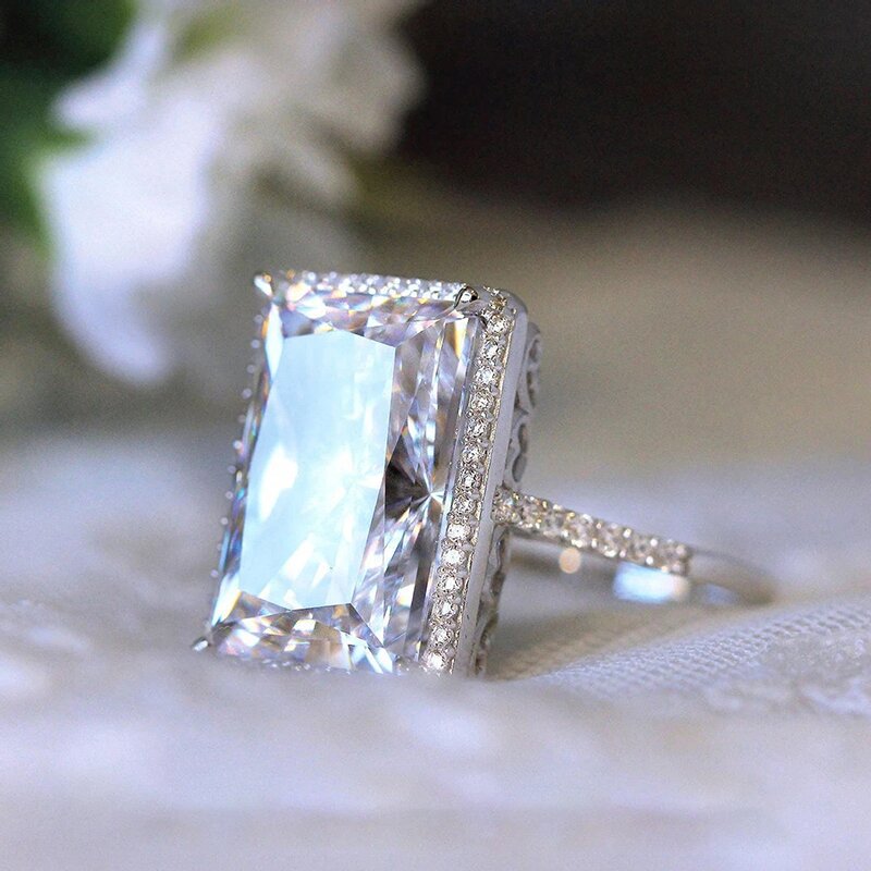 Bright Rectangular Eye-catching Ring Fashion Simple - image 2