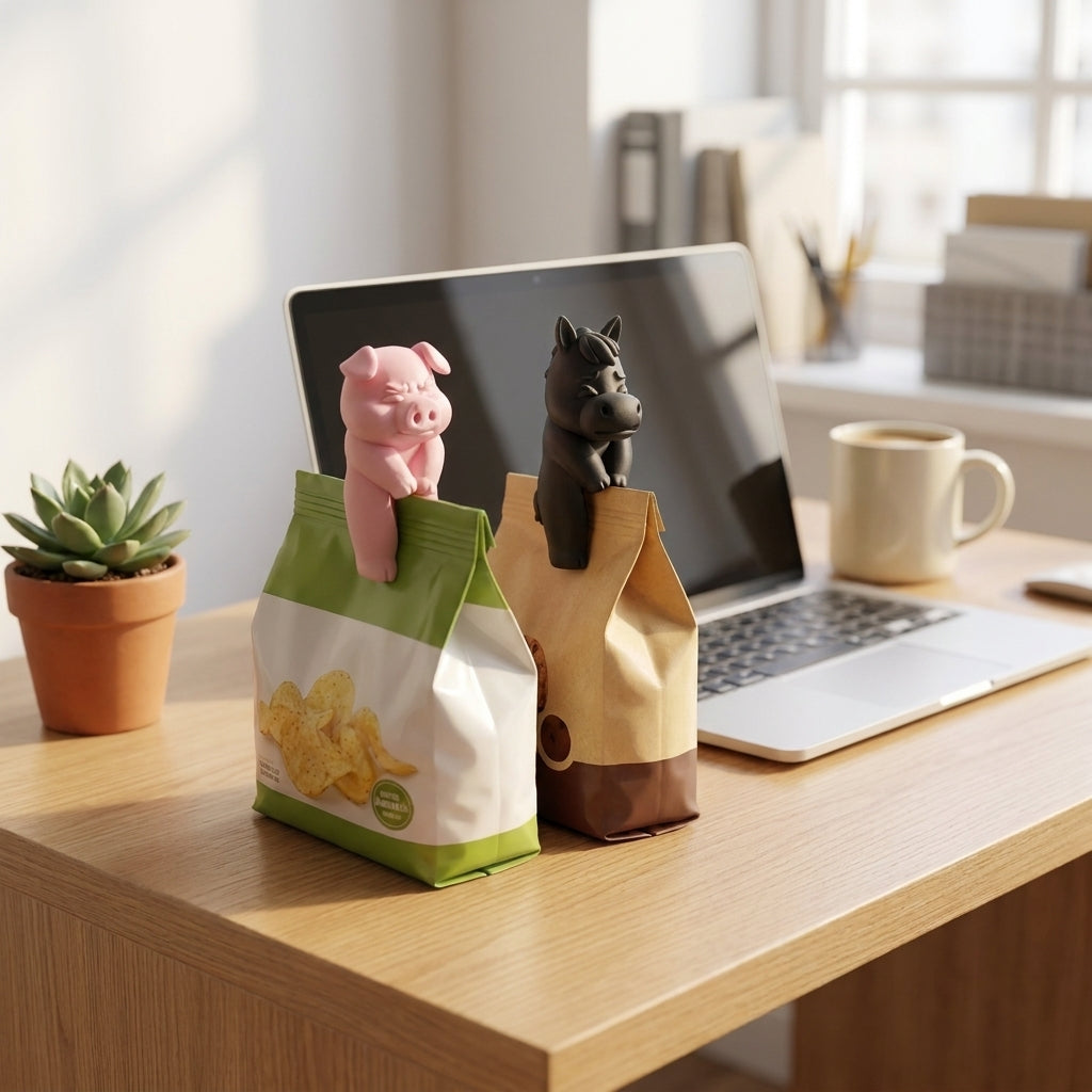 Cute Farm Animal Bag Clip, 3D Printed Snack Bag Sealing Clip - image 3