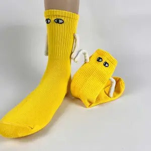Mid Tube Black And White Couple Matching Holding Socks - image 2