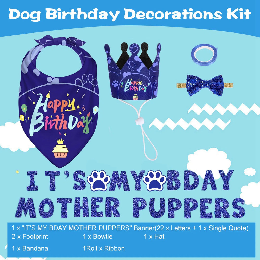 Dog Birthday Bandana & Bow Tie Party Set - image 4