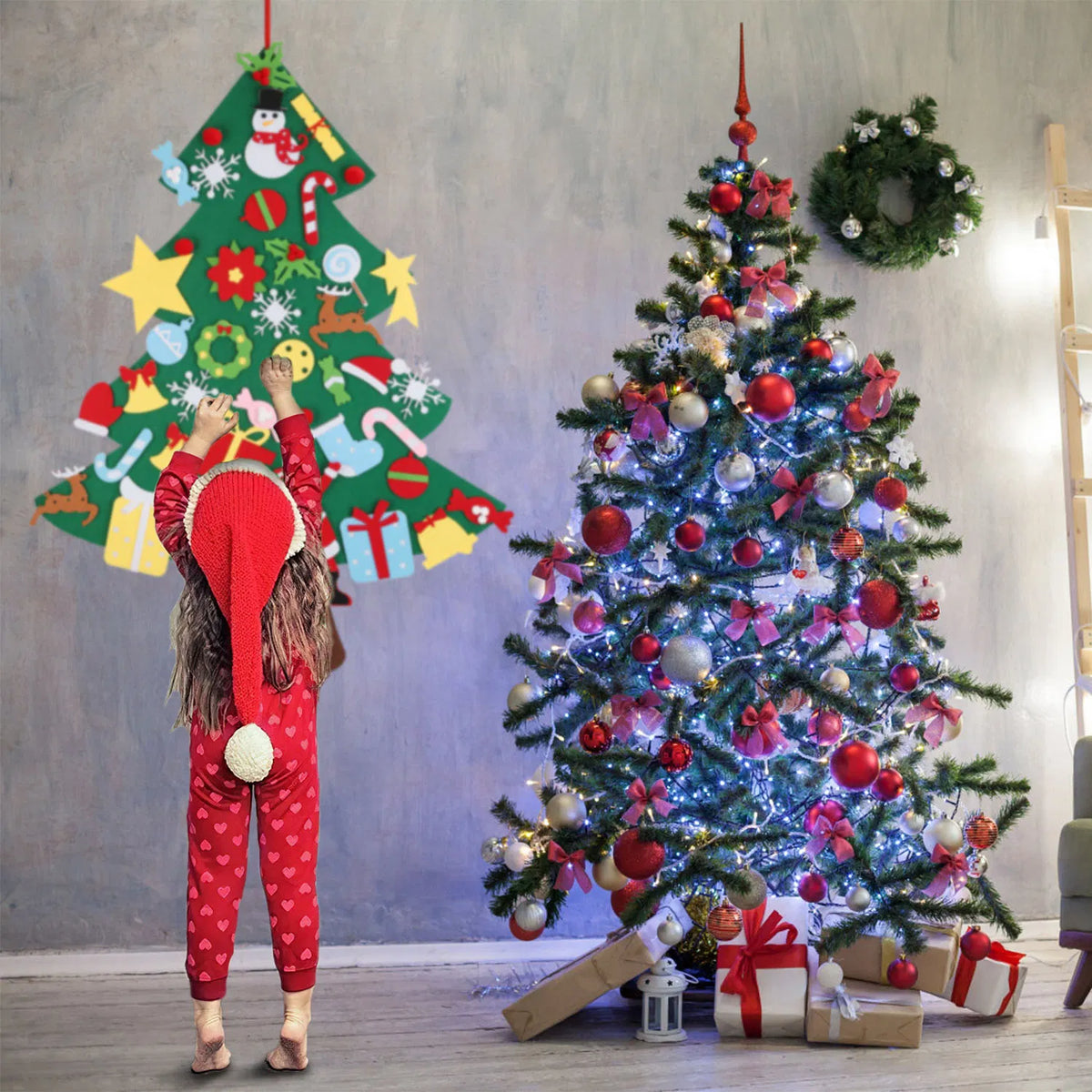 DIY Felt Christmas Tree with 41 Detachable Ornaments - image 1