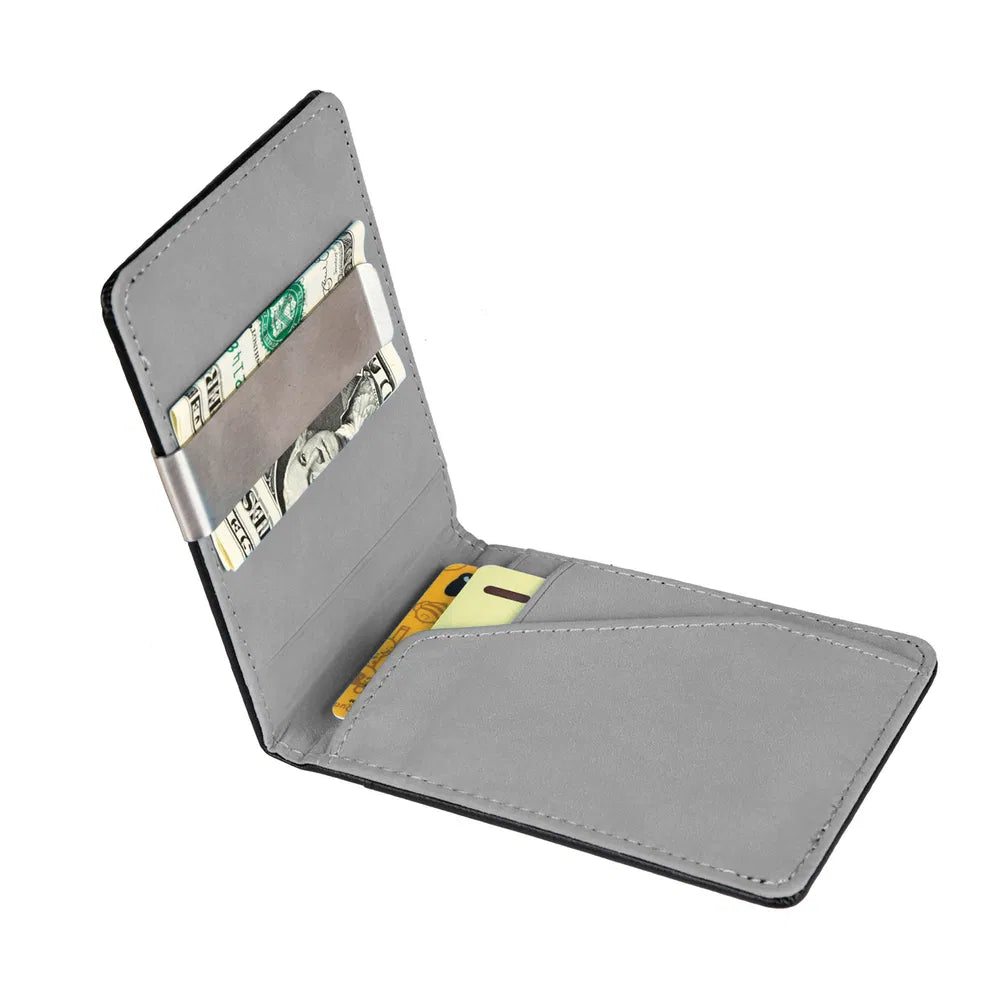Slim Bifold PU Leather Wallet with Money Clip, RFID Blocking - image 3