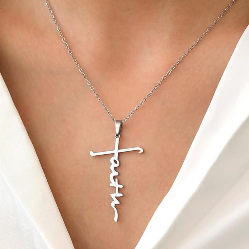 4-Piece Faith Cross Pendant Necklace Set - image 1