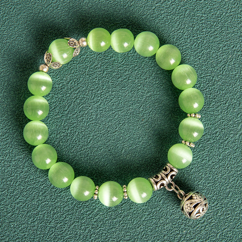 10MM Hollow Ball Korean Style Crystal Opal Beaded Bracelet - image 5