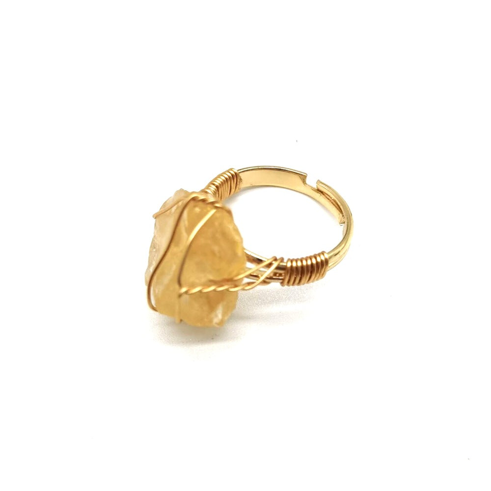 Personality Hand Wrapped Rough Stone Agate Ring - image 2