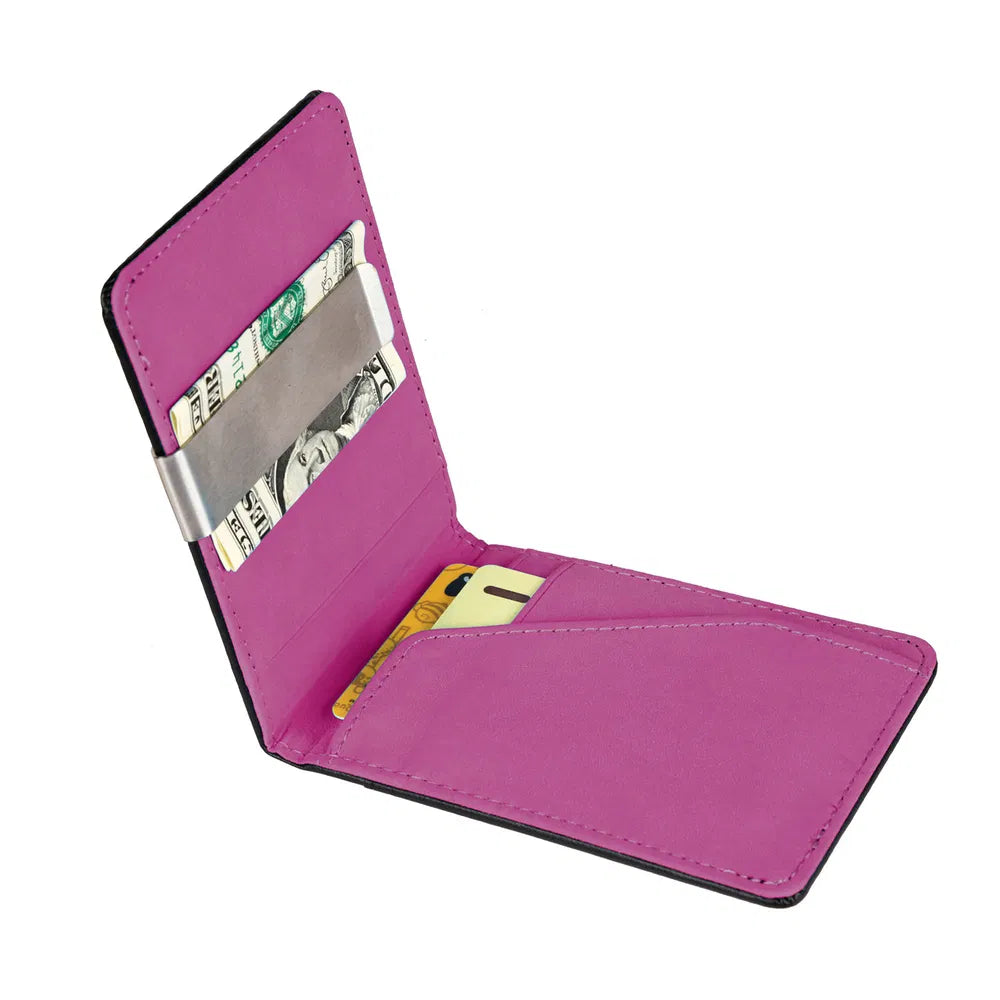 Slim Bifold PU Leather Wallet with Money Clip, RFID Blocking - image 8