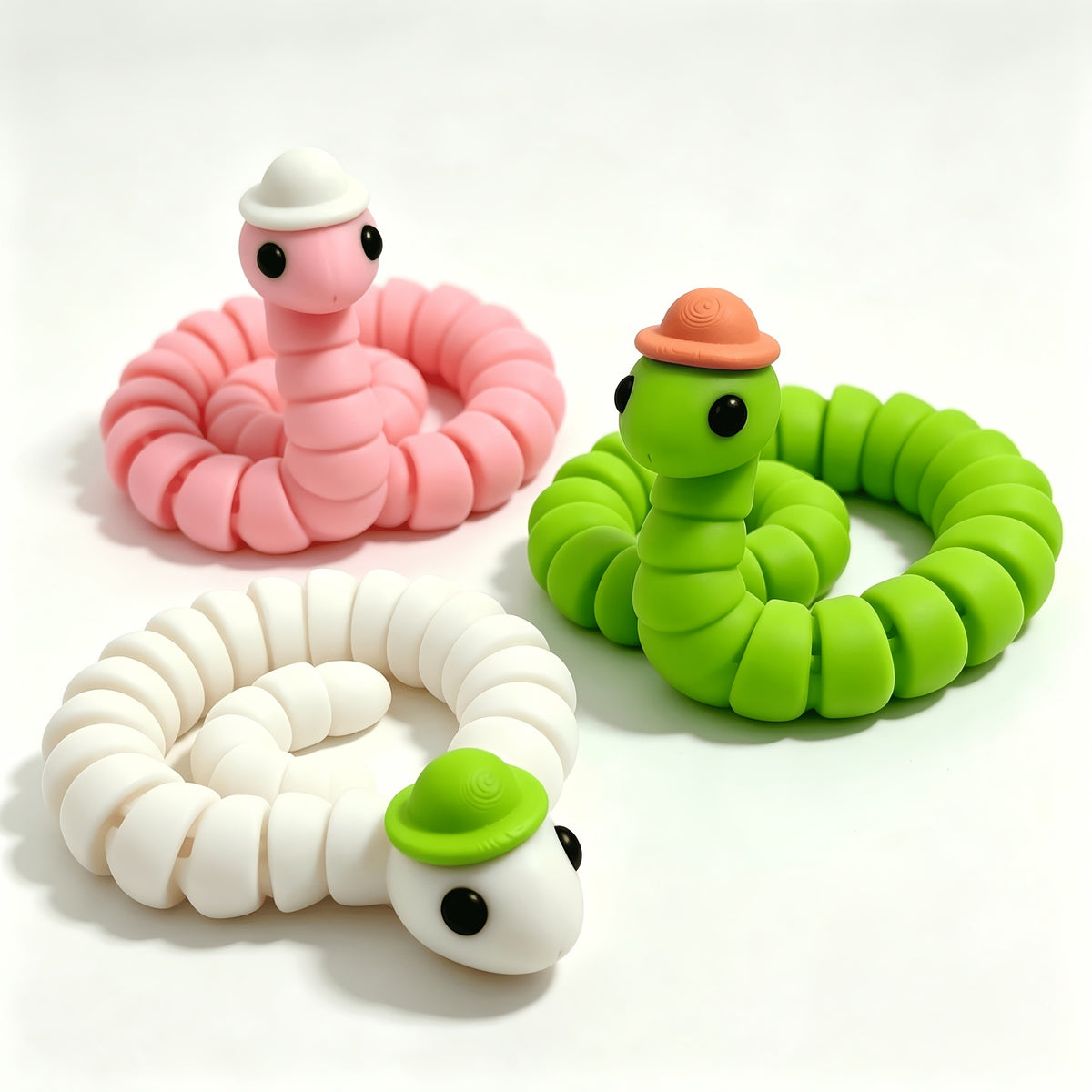 3D Printed Articulated Snake Figurine with Hat - image 6