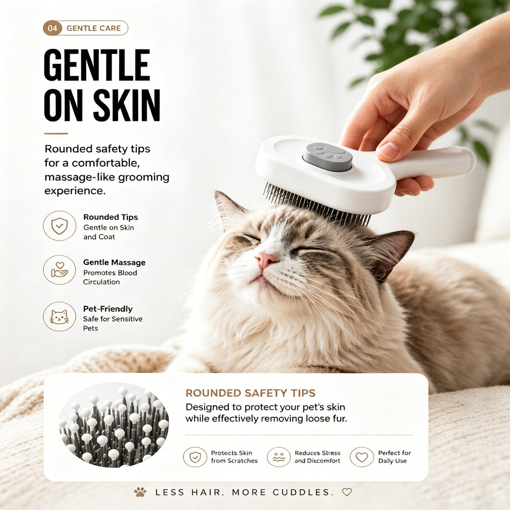 Self-Cleaning Pet Slicker Brush for Cats & Dogs - image 1