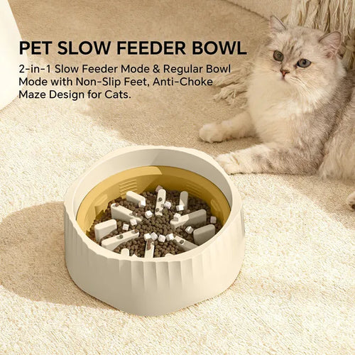 2-in-1 Fast & Slow Feeder Cat Bowl - image 1