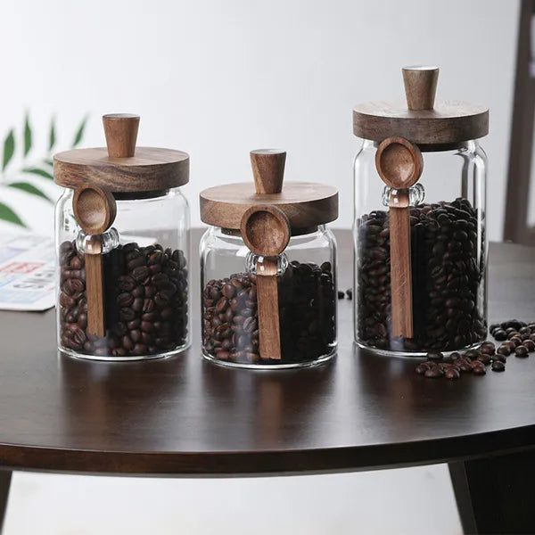 3 Pcs Glass Coffee Jars With Spoons, Candy Jars, Biscuit Jars, Storage - image 4