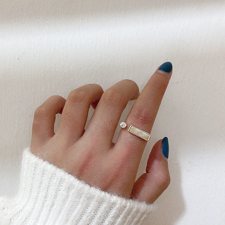 Vintage niche design zircon marble ring - image 7