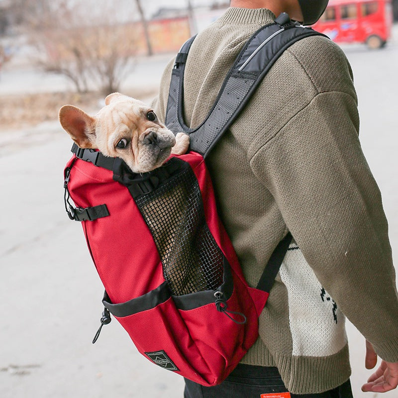 Pet Dog Carrier Bag Carrier For Dogs Backpack Out Double Shoulder Port - image 2