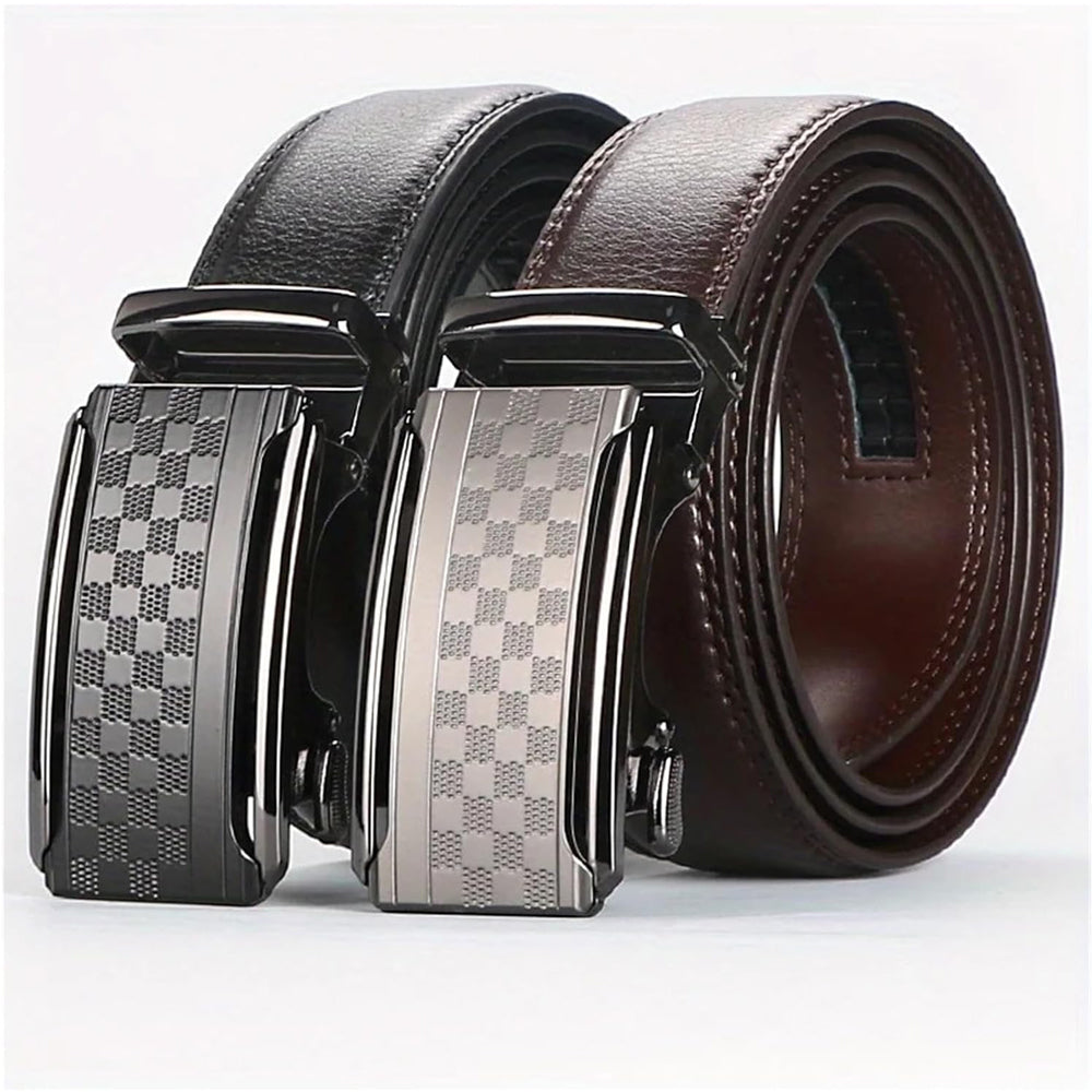 Men Belt Leather Belt For Men With Anti-Scratch Buckle Control Design  - image 7