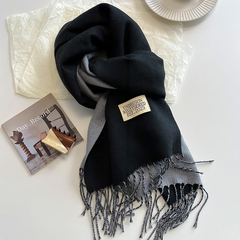 Double-sided Artificial Cashmere Scarf Women's Winter Warm Couple - image 7