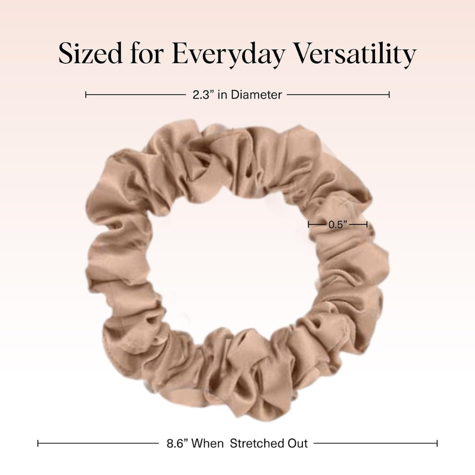 6 Mini Satin Scrunchies, Eucalyptus Tones - image 2
