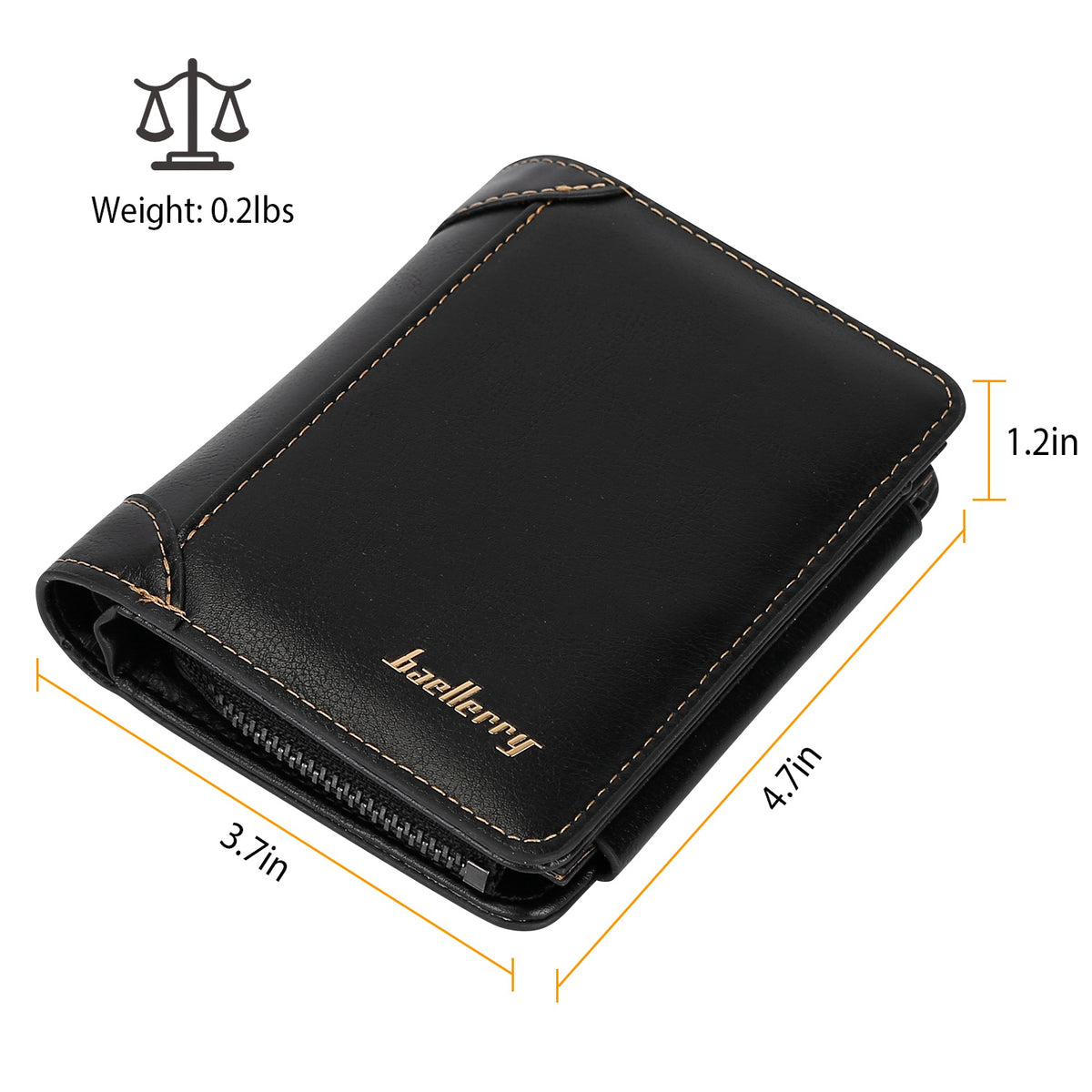 Men's Trifold Leather Wallet with Zip Pocket & ID Window - image 2