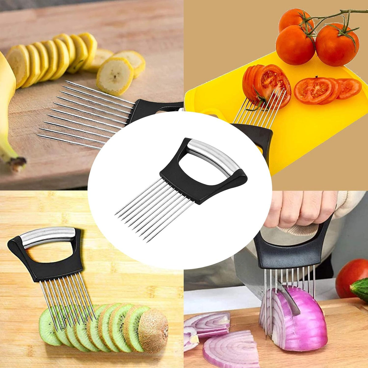 Stainless Steel Onion Holder For Slicing, Onion Slicer Guide - image 2