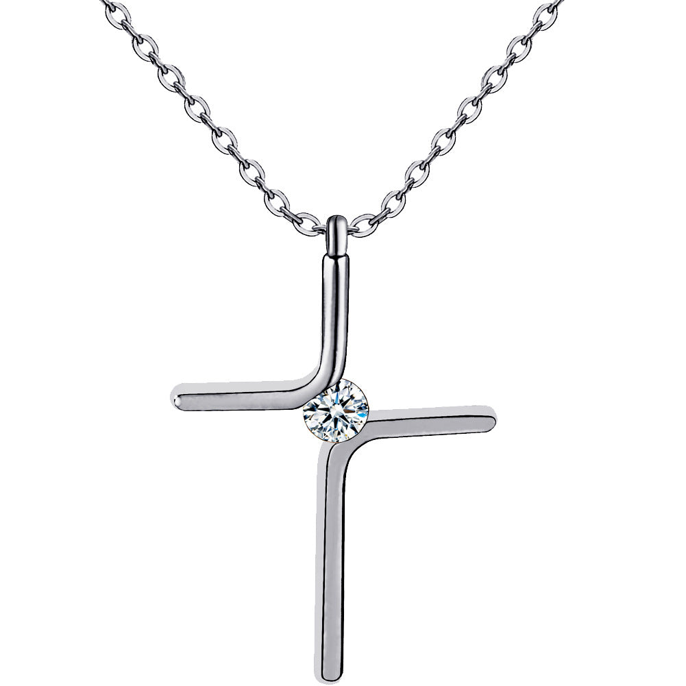 Cross Pendant New Simple Necklace Titanium Steel Plating - image 2