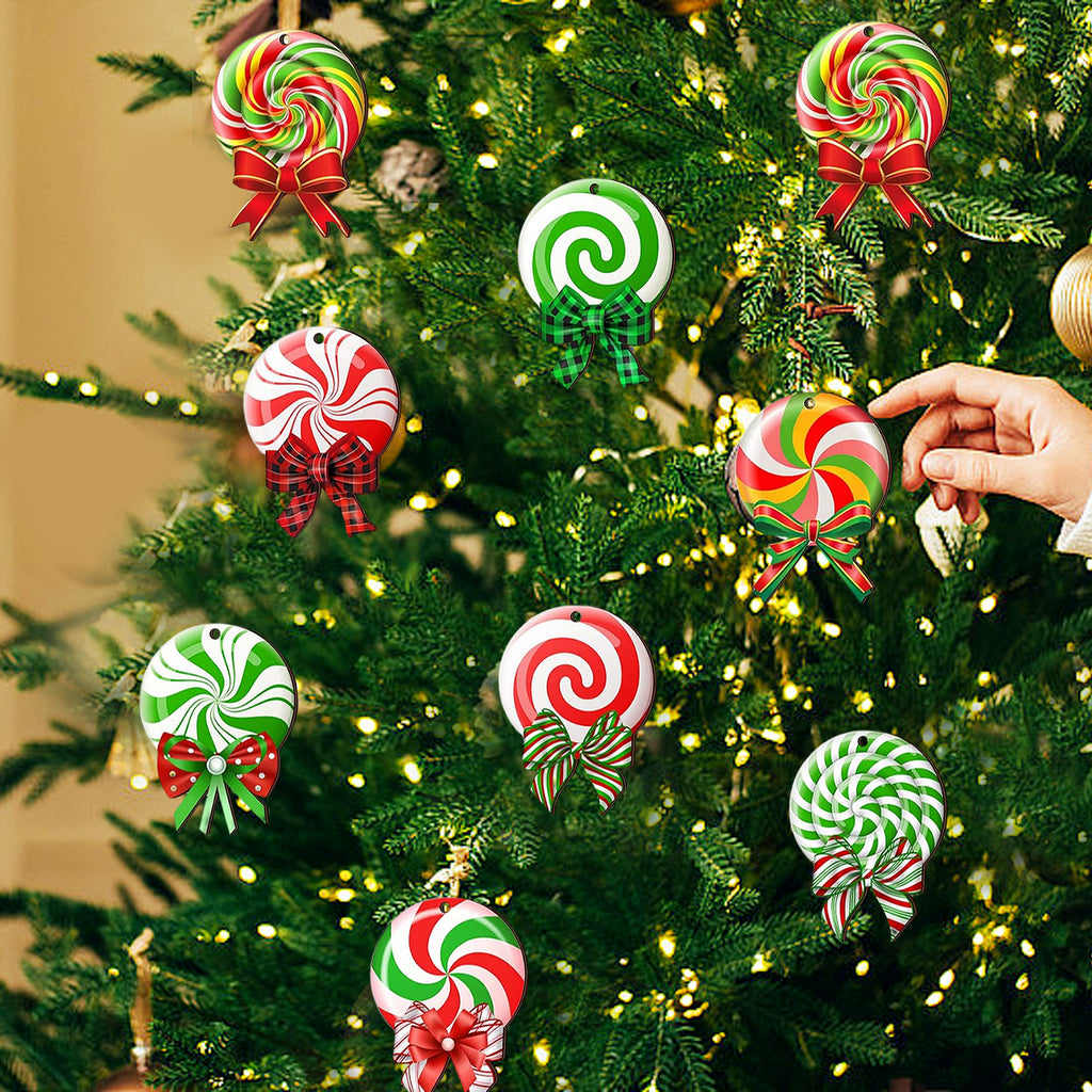 24PCS Christmas Candy Ornament With Ropes Colorful Candy Round Lollipo - image 4