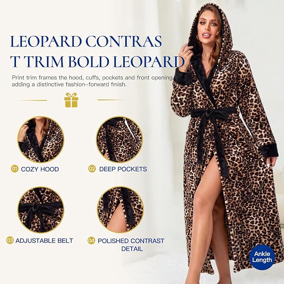 Women's Plush Hooded Bathrobe - image 6