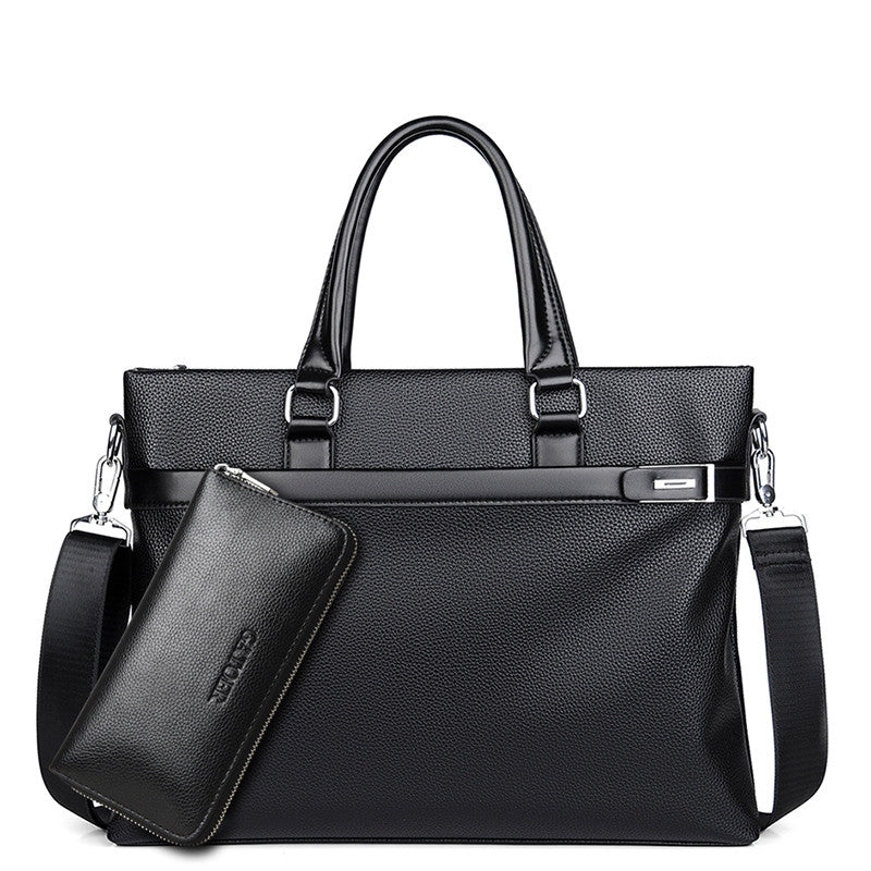 Large Capacity Business Handbag Men's Soft Leather Briefcase - image 1