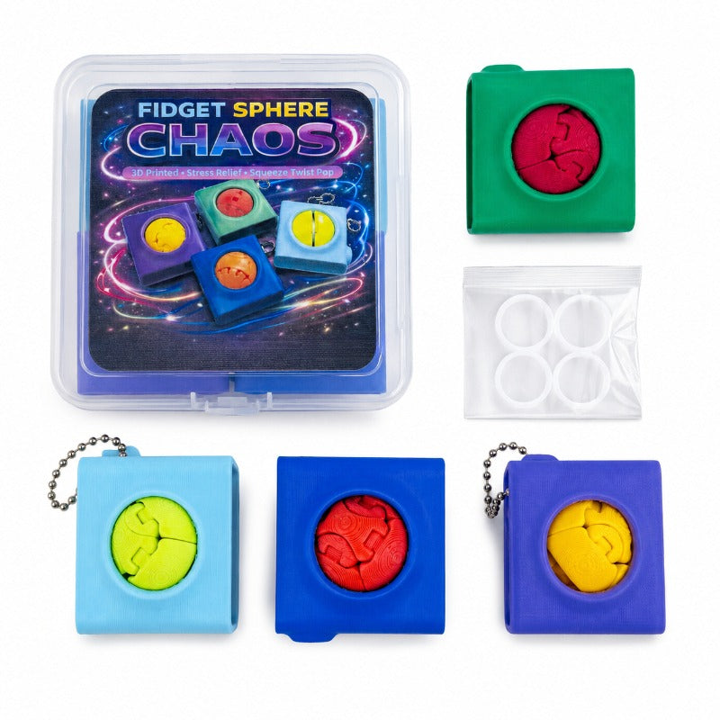 4PCS Textured Fidget Cube Set, 3D Printed Squeeze & Twist Desk Accesso - image 4