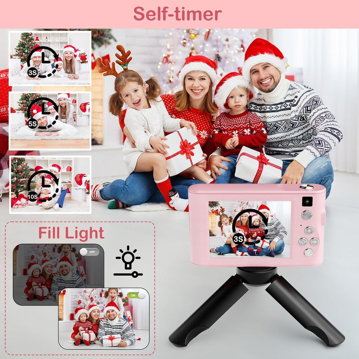 Kids Digital Camera Christmas Birthday Gifts With 32GB SD Card - image 7