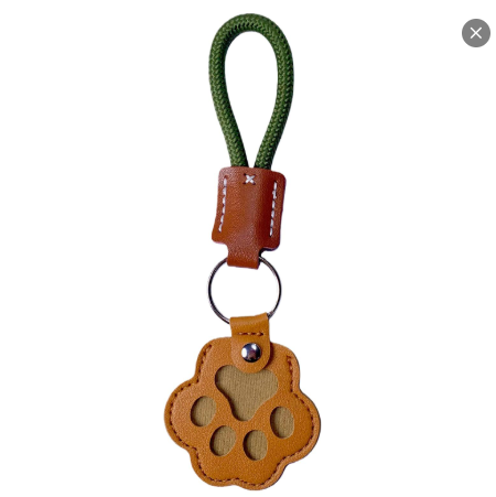 Paw-Shaped Pet Fur Keepsake Leather Keychain - image 6