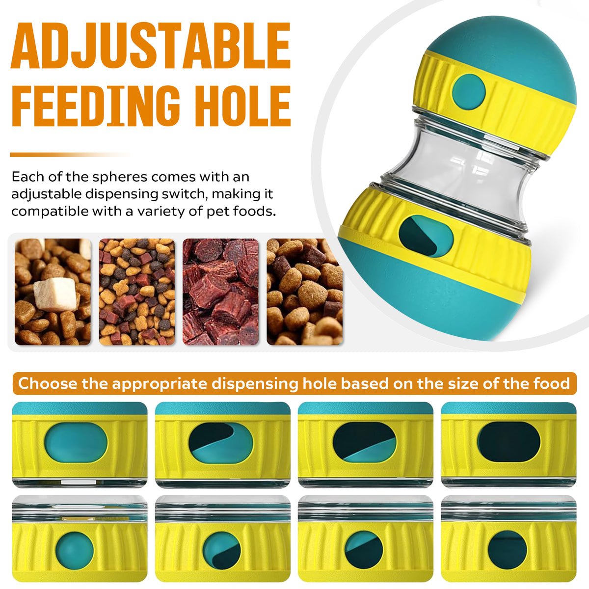 Dog Puzzle Toy, Adjustable Treat Dispensing Ball Food Dispenser Tough  - image 4