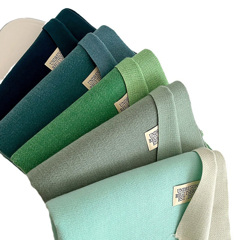 Double-sided Artificial Cashmere Scarf Women's Winter Warm Couple - image 4