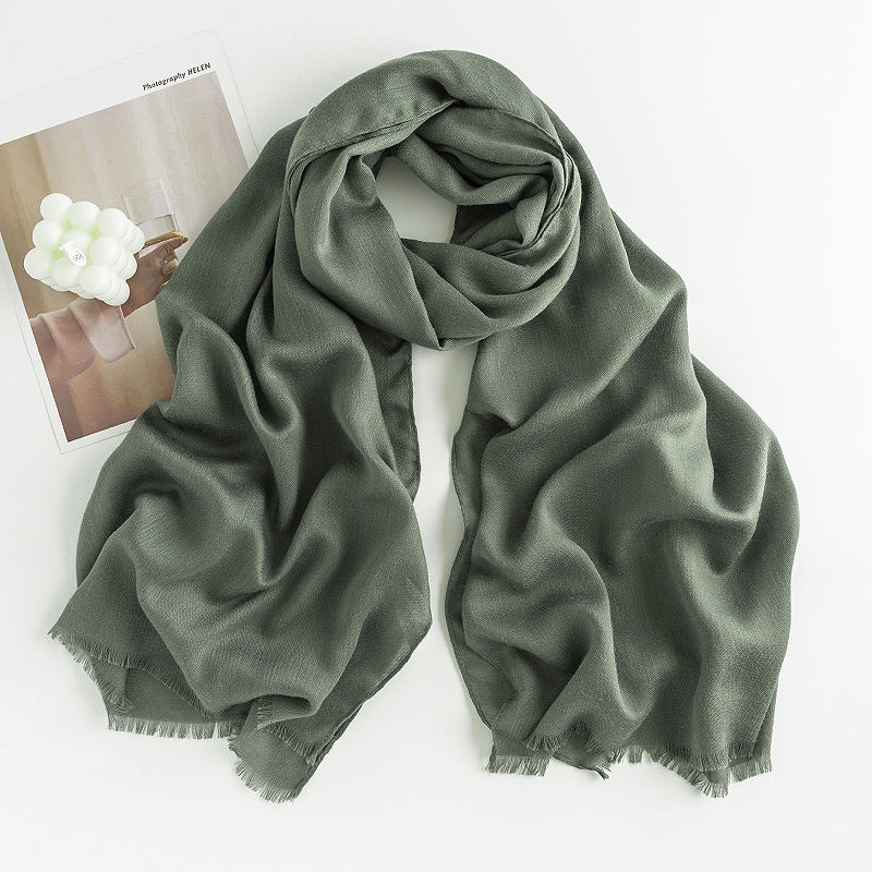Herringbone Pattern Monochrome Artificial Cashmere Scarf Women's Simpl - image 8