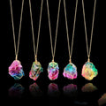 Seven-color, Natural Stone Rough Stone Winding, Crystal Pendant Transp - image 1
