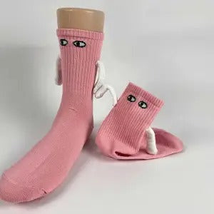 Mid Tube Black And White Couple Matching Holding Socks - image 4