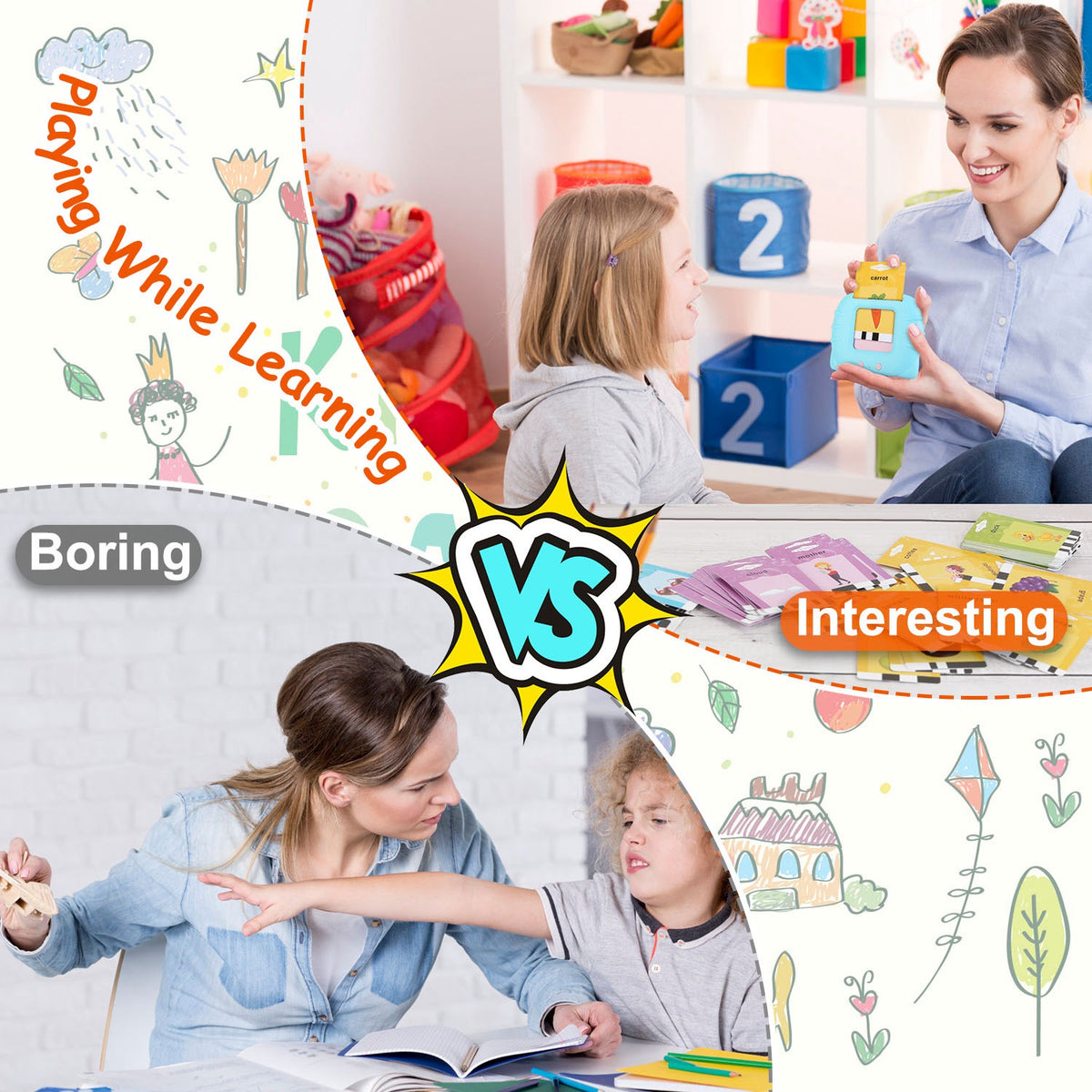1 Set 224 Words Kid Talking Cards 112 Card Electronic Cognitive Audio  - image 6