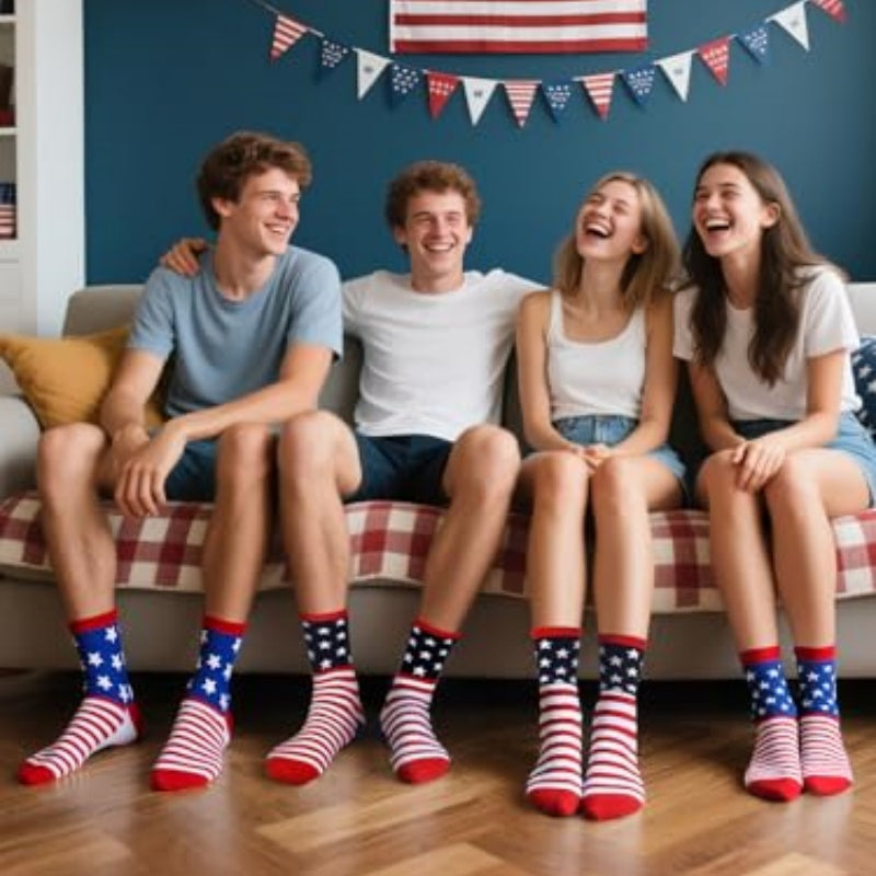 2 Pairs American USA Flag Socks Proud To Be An American Socks Funny Cr - image 3