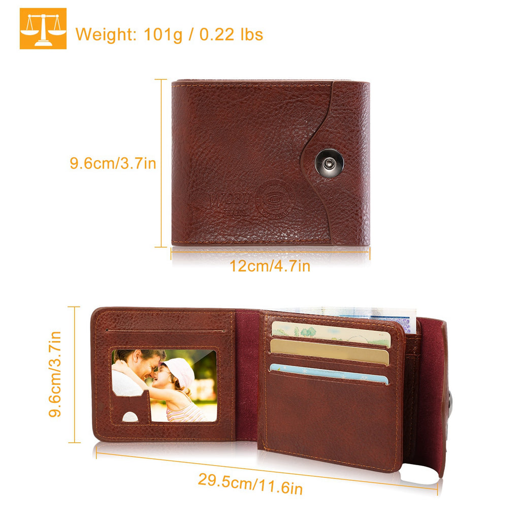 Men's Slim PU Leather Wallet with 2 ID Windows & Coin Pocket - image 4