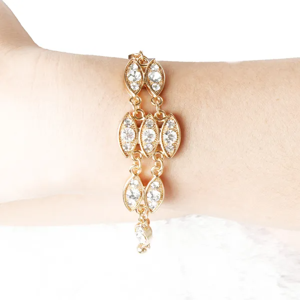 Gold-Tone Rhinestone Bracelet - image 4
