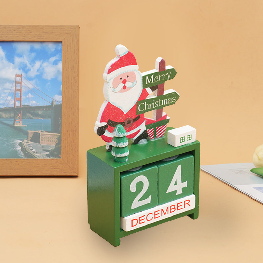 Wooden Christmas Countdown Desk Calendar Blocks - image 3
