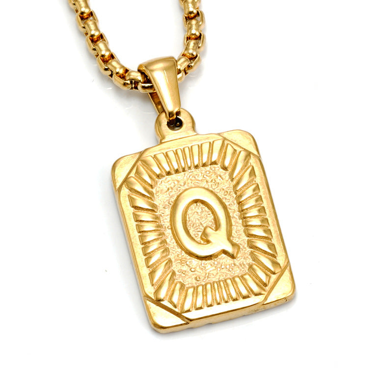 European And American Fashion Men's All-stainless Steel Letter Pendant - image 13