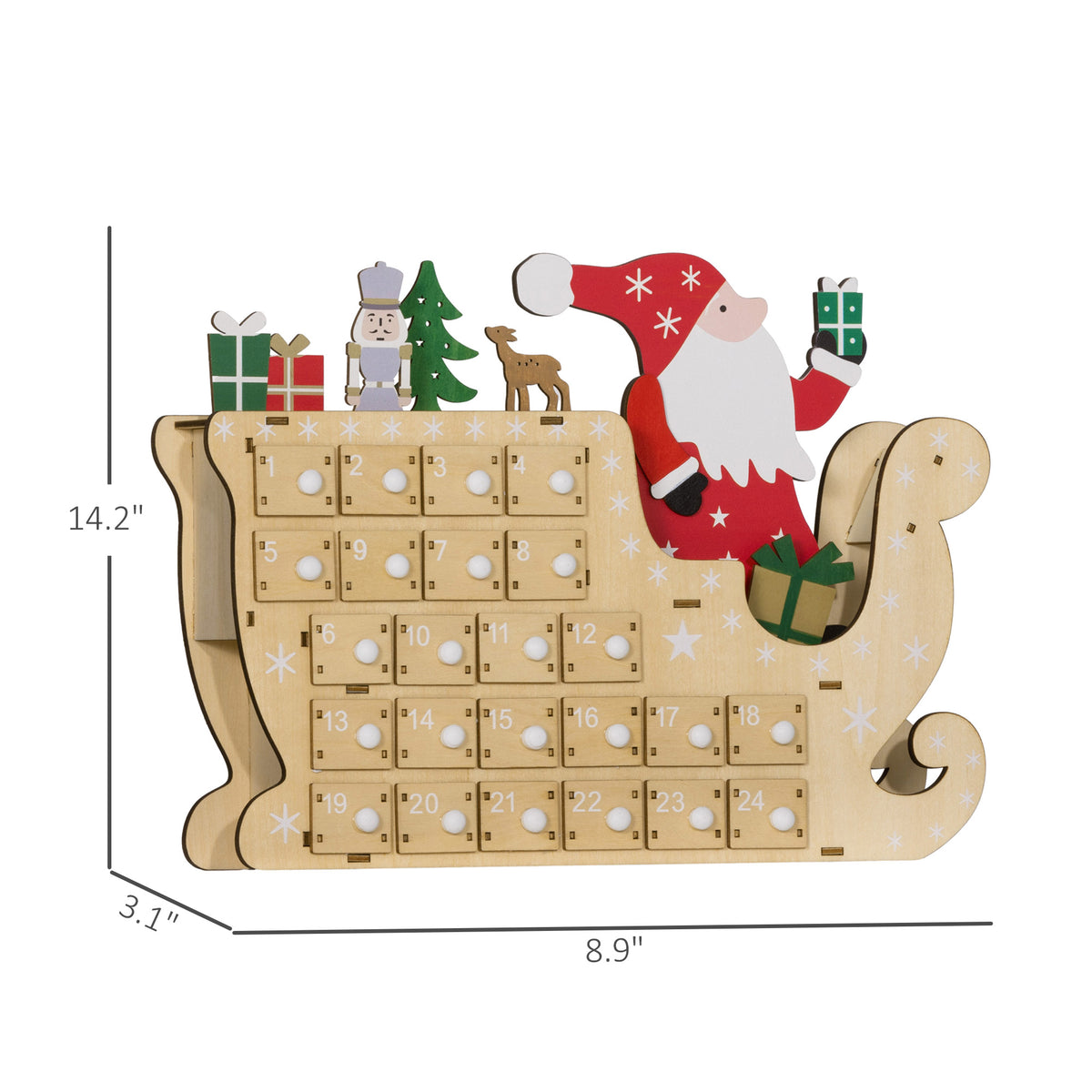 Wooden Christmas Advent Calendar with 24 Drawers - image 4
