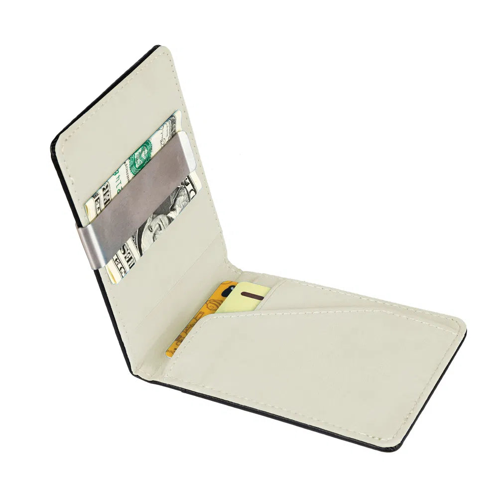 Slim Bifold PU Leather Wallet with Money Clip, RFID Blocking - image 2