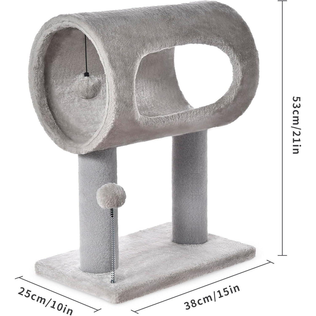 Gray Indoor Cat Tree With Hanging Ball 20.5Cat Tree With Tunnel Bed An - image 7