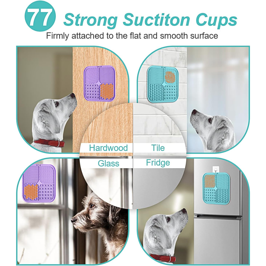 2 Pack Lick Mats for Dogs & Cats with Suction Cups - image 3