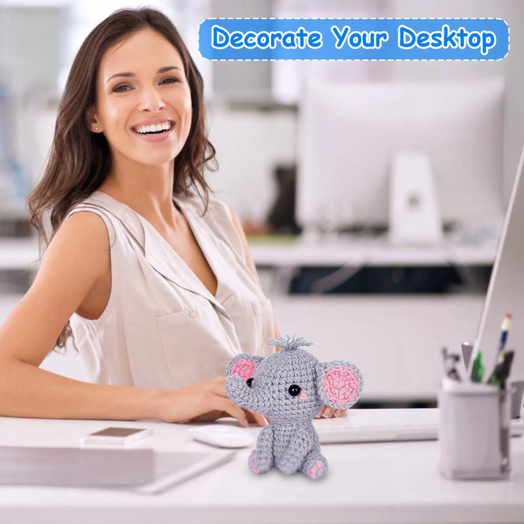 Beginner Crochet Kit, 2 Elephants - image 2
